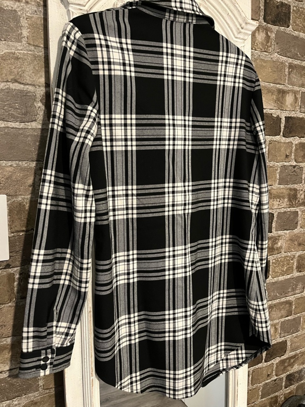 Joseph Black and White Plaid Men’s Button-Down Shirt - Picture 2 of 3